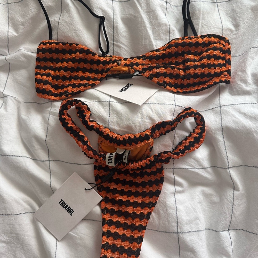 Triangl Vibrant Orange and Black Bikini l